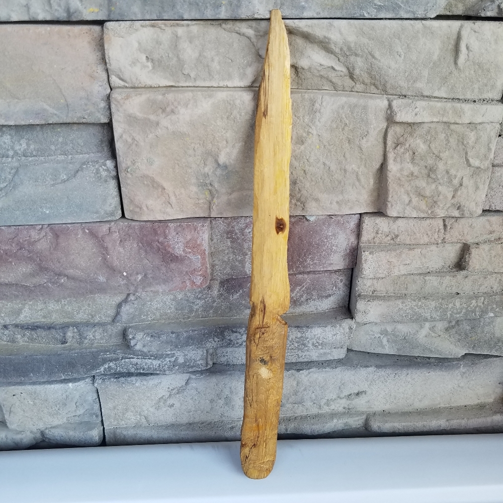 Boy Scout Wood Knife Wooden Homemade BSA 8-7/8" long Whittled Bin7